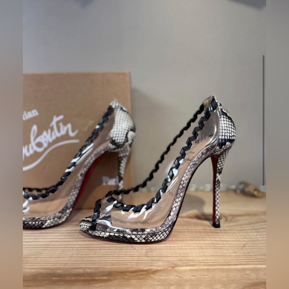 Christian Louboutin HARGARET 120 WATERSNAKE PRINTED/NAP - Picture 2 of 15